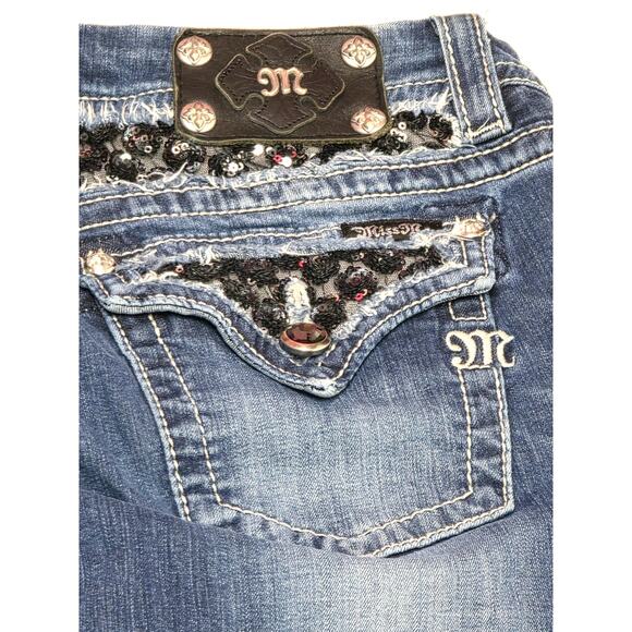 Miss me jeans Easy Boot low rise size 29 sequin embellished - Picture 6 of 11